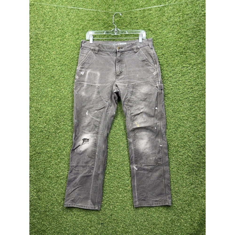 Carhartt Work Pants Mens 33x30 Relaxed Straight Rugged Flex Duck Double Knee
